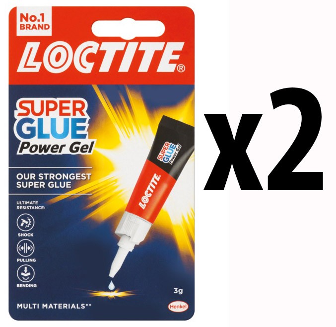 2 x Loctite Super Glue Adhesive Power Gel 3g Strong For Multi Materials