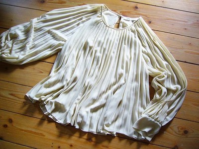 Süße Plissee-Bluse von Samsoe Samsoe, beige, zweilagig, Schlupfbluse, Gr. XL