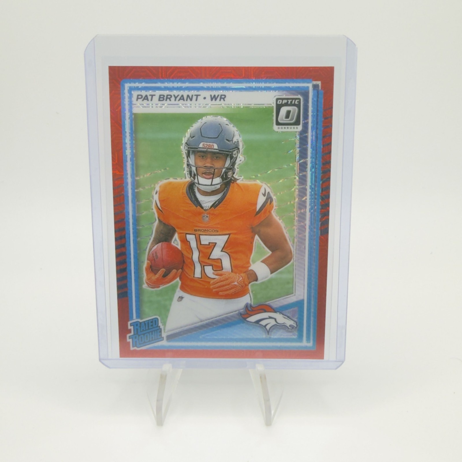 2025 Donruss Optic- Pat Bryant #215 Red Mojo Prizm Denver Bronocs (RC)