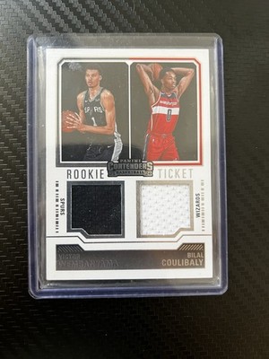 2023-24 Panini Contenders - Rookie Ticket Dual Swatches Wembanyama & Coulibaly 