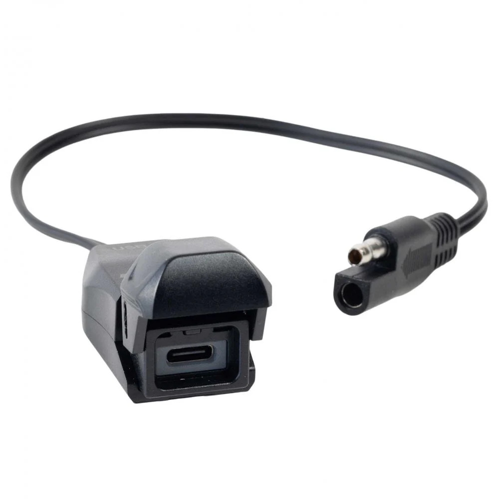 RIDERR Motorcycle USB Handlebar Charger - SAE Input to USB-C Output | 1.7m Cable