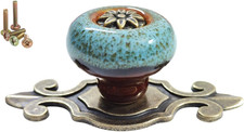10 Pack Retro Ceramic Knobs,Vintage Dresser Kitchen Petal Cabinet Pulls Rustic Z