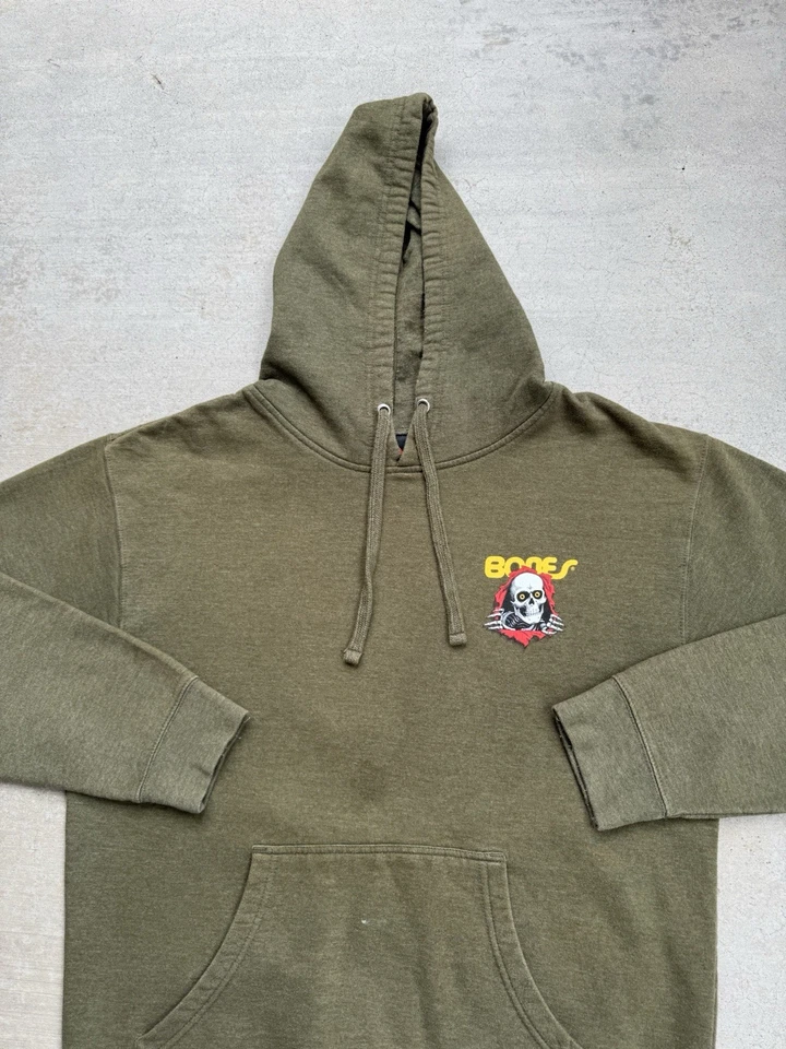 Powell Peralta Hoodie Mens Large Green Bones Fleece Pullover Sweatshirt Skater - Image 4 of 4
