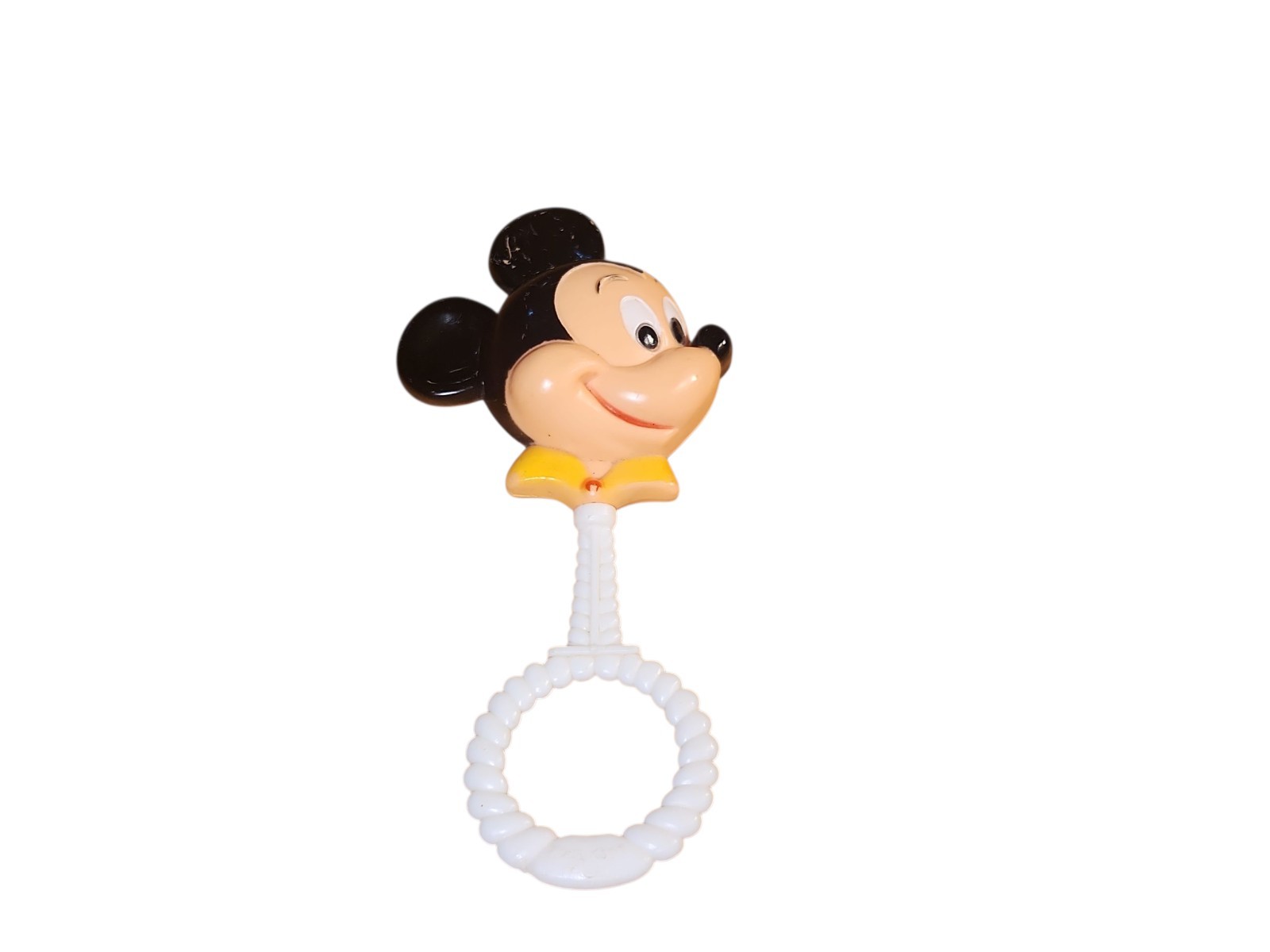 Vintage disney Danara Mickey Mouse Baby Rattle - 6.75&rdquo; Tall Vtg Toy Game 