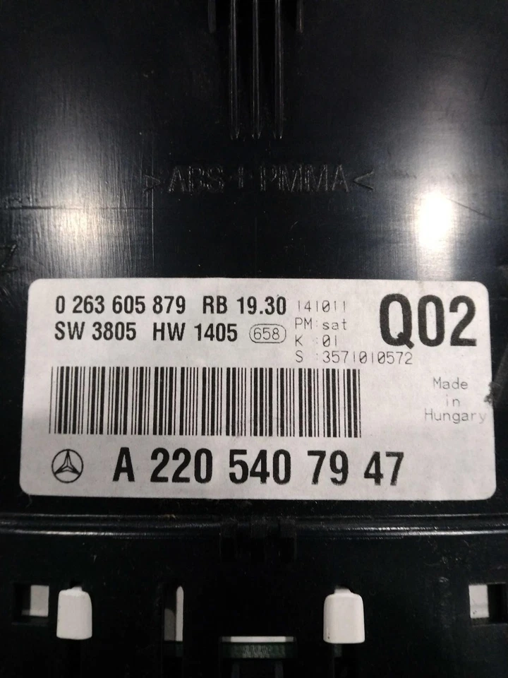 2001 Mercedes-Benz S-Class Speedometer Gauge Black OEM 2205400447 89K Miles - Image 2 of 4