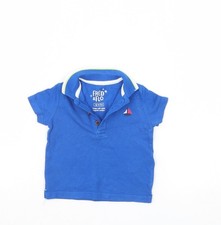 Boys UK Size 0-3 Months Fred & Flo Blue Basic Polo
