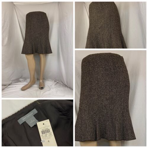 Ann Taylor Mixed Media Flare Dress Blue Sweater Top Flare Skirt Size XS |  eBay