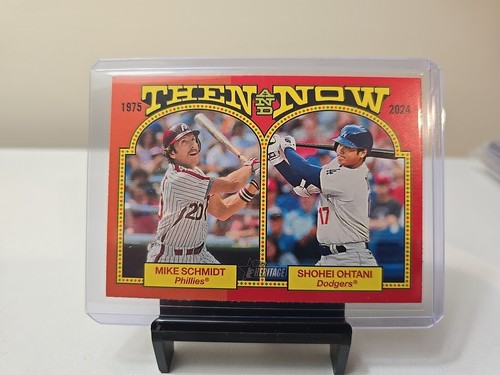 2024 Topps Heritage Mike Schmidt Shohei Ohtani Then and Now TAN-2