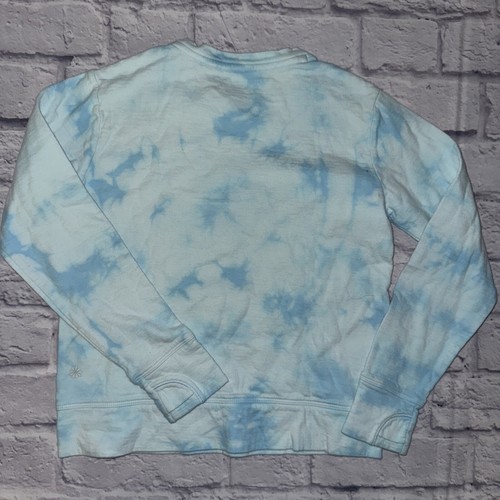 Athleta Girl Beachy Crew Neck Pullover Blue Tie Dye Size M 8-10 - Picture 3 of 6