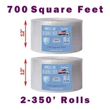 12" Small (1/8) American Bubble Boy Bubble Wrap - 700 Square feet