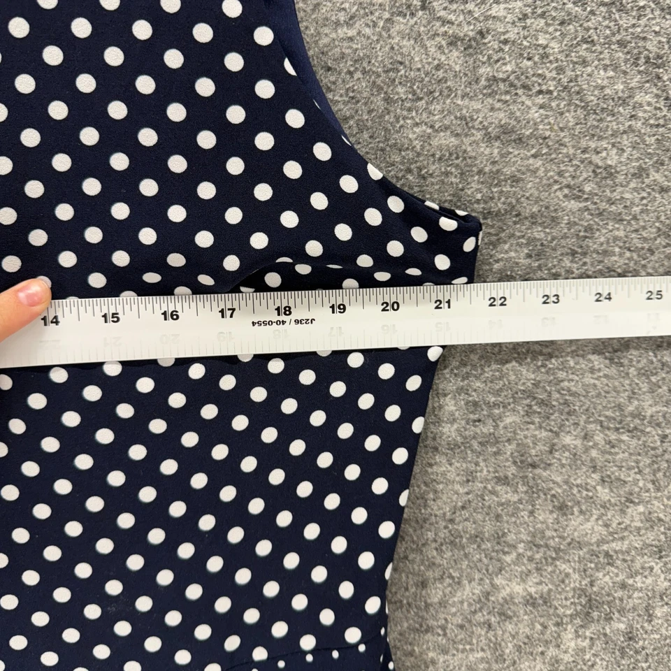 Vestido Danny & Nicole Mujer 16 Azul Lunares Funda Midi Cremallera Sin Mangas Foto 3 de 4