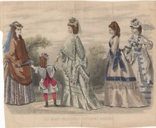 Women's Fashion - Fine Dresses -April 1873 - Vintage Graphic Advertising Art