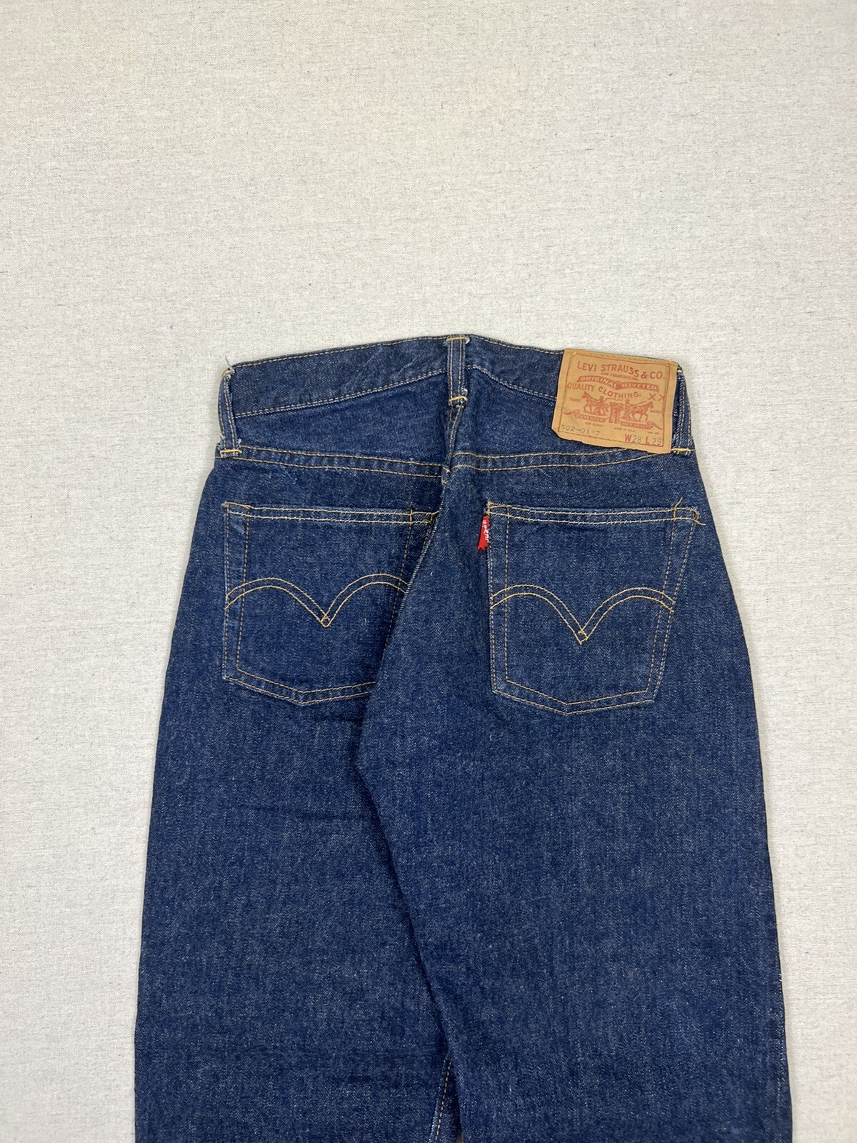 Vintage 60s Levis 502 XX Big E SS Red Line Selvage 25x26.5 Dark Wash True Womens image 2