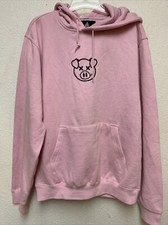Shane Dawson Mens Size M Pig Embroidered Merchandise Pullover Pink Hoodie EUC