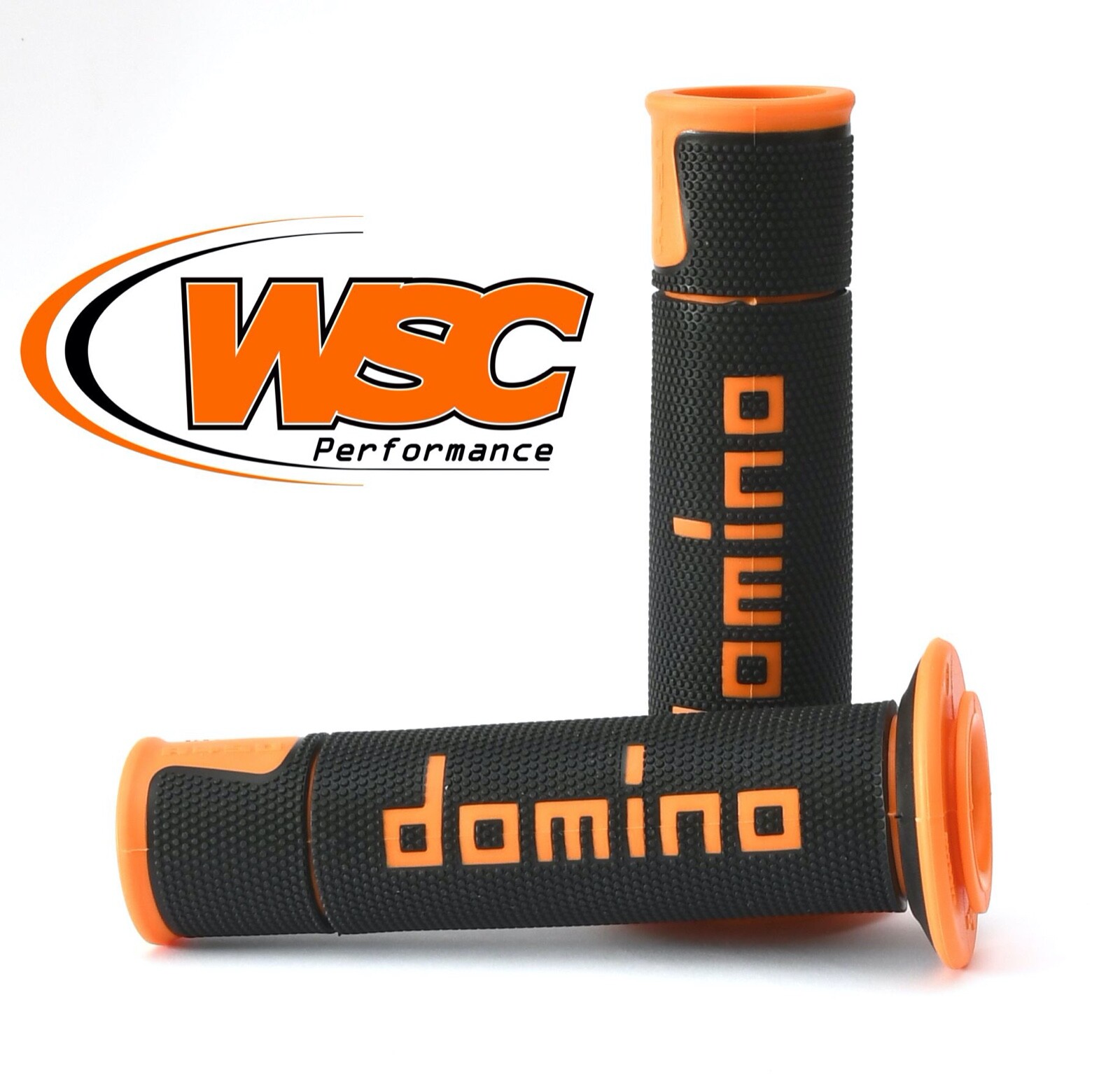 Domino A450 Road Racing Grips Black and Orange - Medium Soft