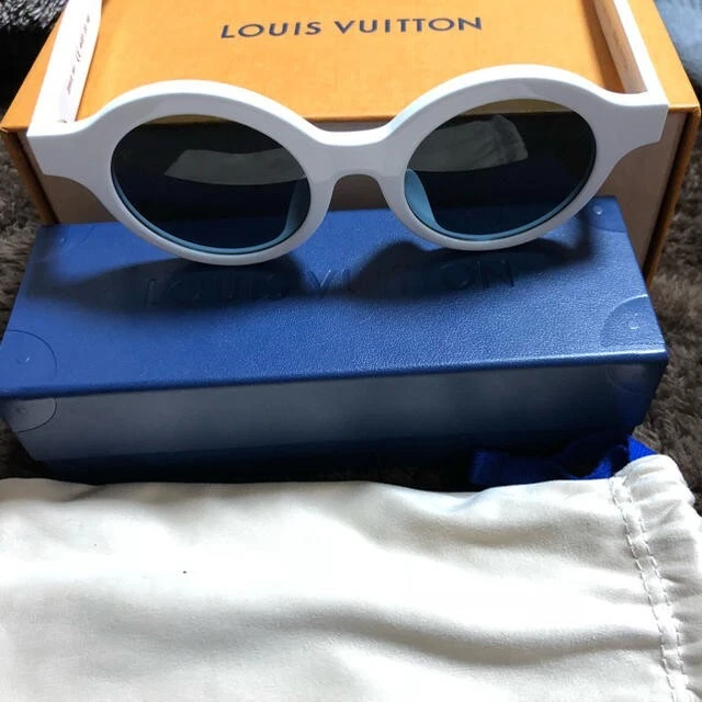 Lunettes de soleil homme Louis Vuitton Supreme Downtown blanches 46 21 145 Z0991E