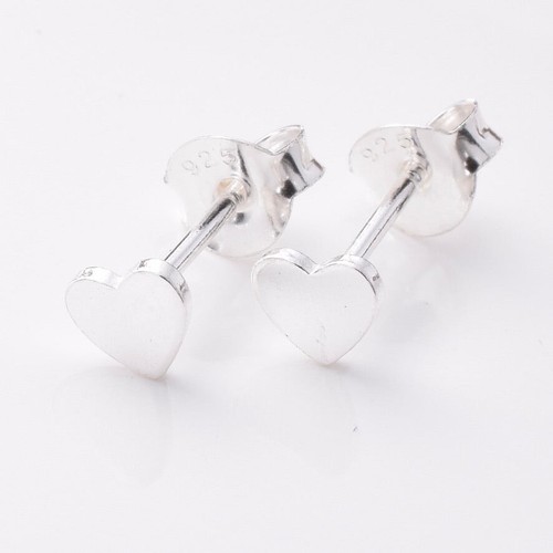 Nuevos aretes con corazón de plata de ley 925 - Imagen 2 de 2