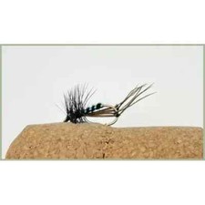 Hoppers, Trout Flies, 12 x Black Hackled Hopper Mixed 10/12/14/16 Fishing Flies