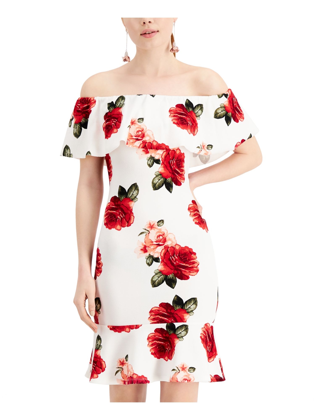 ALMOST FAMOUS Womens Ivory Hidden Back Zipper Body Con Dress XXS