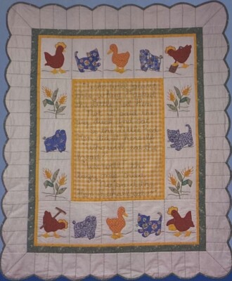 Little Red Hen Baby Quilt PATTERN Chicken Cat Duck C&TPublishing Cute 44'' X  54''