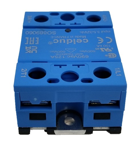 Celduc SO889060 Solid State Relay 125A 24-690V Load 3.5-32Vdc Input SPST-NO NEW - Picture 4 of 5