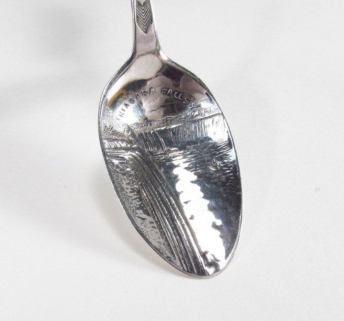 Antique 1900s LDA USA Niagara Falls Indian Motif Sterling Silver Souvenir Spoon - Picture 5 of 11