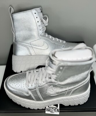 Nike Air Jordan 1 Brooklyn 'Metallic Silver' | Women Sizes 5 Nike Air Jordan 1 Brooklyn 'Metallic Silver' | Women Sizes 5