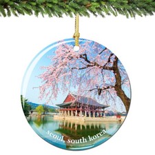 Seoul Christmas Ornament Porcelain Double Sided