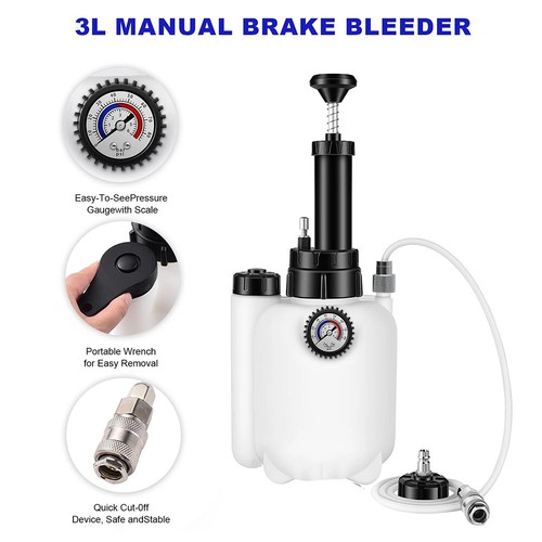 3L+1L Pressure Brake Clutch Fluid Bleeder Bleeding Kit Car Bleed Oil Bottle Tool - Picture 3 of 10