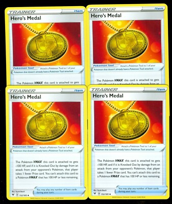 gold heroes medal pokemon card Heros - 201/185 Full Art Secret Rare Trainer Vivid Voltage Singles Hero's Medal 201/185 - Vivid