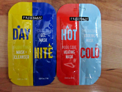 2 NEW FREEMAN MASKS HOT PORE COLD HYDRATING DAY PURIFYING NITE CALMING