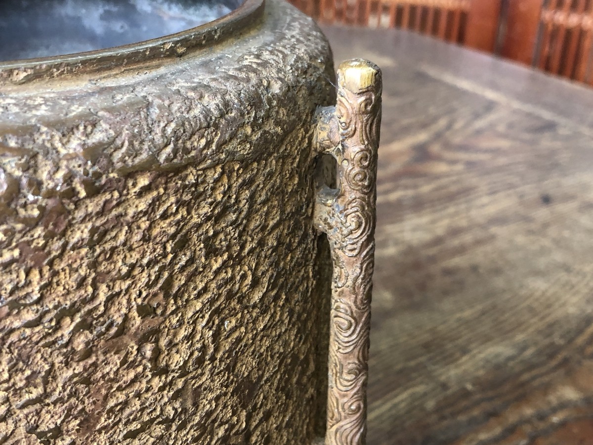 Y3402 CHAGAMA Iron tube wave pattern lid Japanese Tea