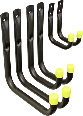 6x Wandmontage Jumbo Aufbewahrungshaken Schuppen Garage Hängeleiter Fahrrad Garten