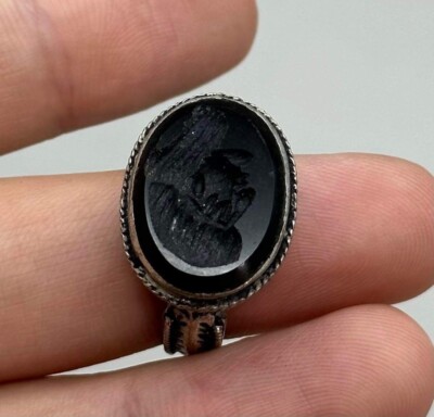 Wonderful old afghanistan intaglio stone Afghan Silver Rare Ring