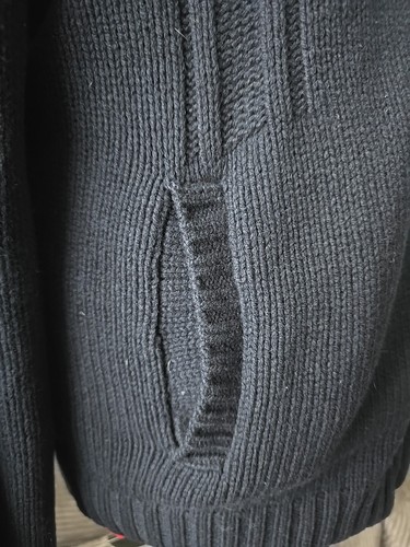 WoolOvers Herren blau 100 % Wolle Lammwolle durchgehender Reißverschluss Strickjacke Medium M - Bild 9 von 12