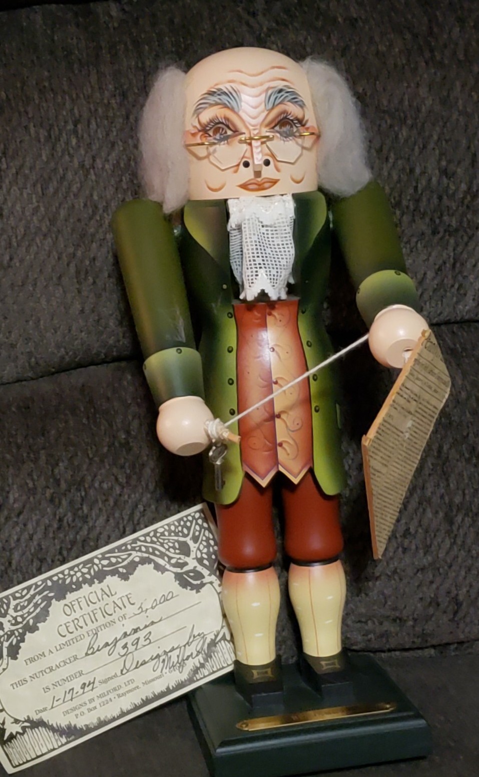 Susan Milford Ben Franklin Nutcracker Signed Rare Limited Edition