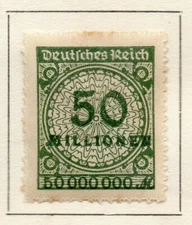 Germany 1923 Early Issue Fine Mint Hinged 50M. Surcharged NW-185155