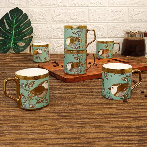 Bone China Gold Tea Cups -Set of 6 - Picture 2 of 6