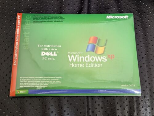 Factory Sealed! Windows XP Home Edition 2002 + Dell Support Package And Software - Afbeelding 1 van 12
