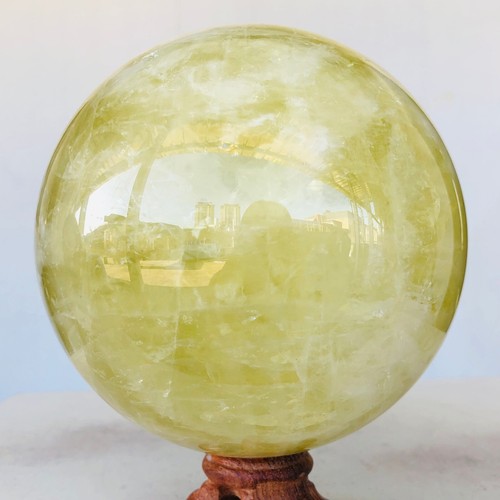 1879g Natural Citrine Quartz Crystal Sphere Mineral Specimen Reiki Healing AG483 - Picture 13 of 15