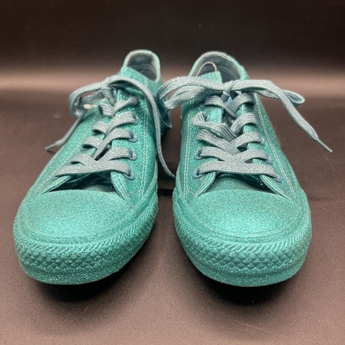 Converse Chuck Taylor All Star All Over Glitter Sneakers Womens 8 Bright Teal - Picture 10 of 16