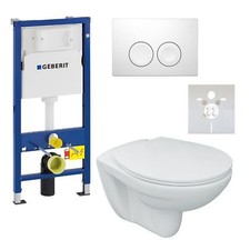 Tiefsp&uuml;l-WC + WC-Sitz + Vorwand/-Element + Platte Delta25 (fr&uuml;her Delta21) weiss