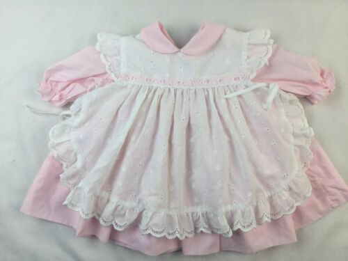 Pink vintage Toddler baby Dress C I Castro & Co Pinafore Style 24 months