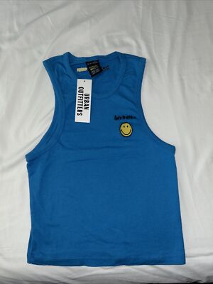 iets frans Cropped Tank Top Size L BLUE NWT