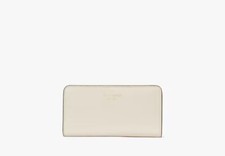 NWT NEW Kate Spade Bailey Large Slim Leather Bifold Wallet Parchment K9754