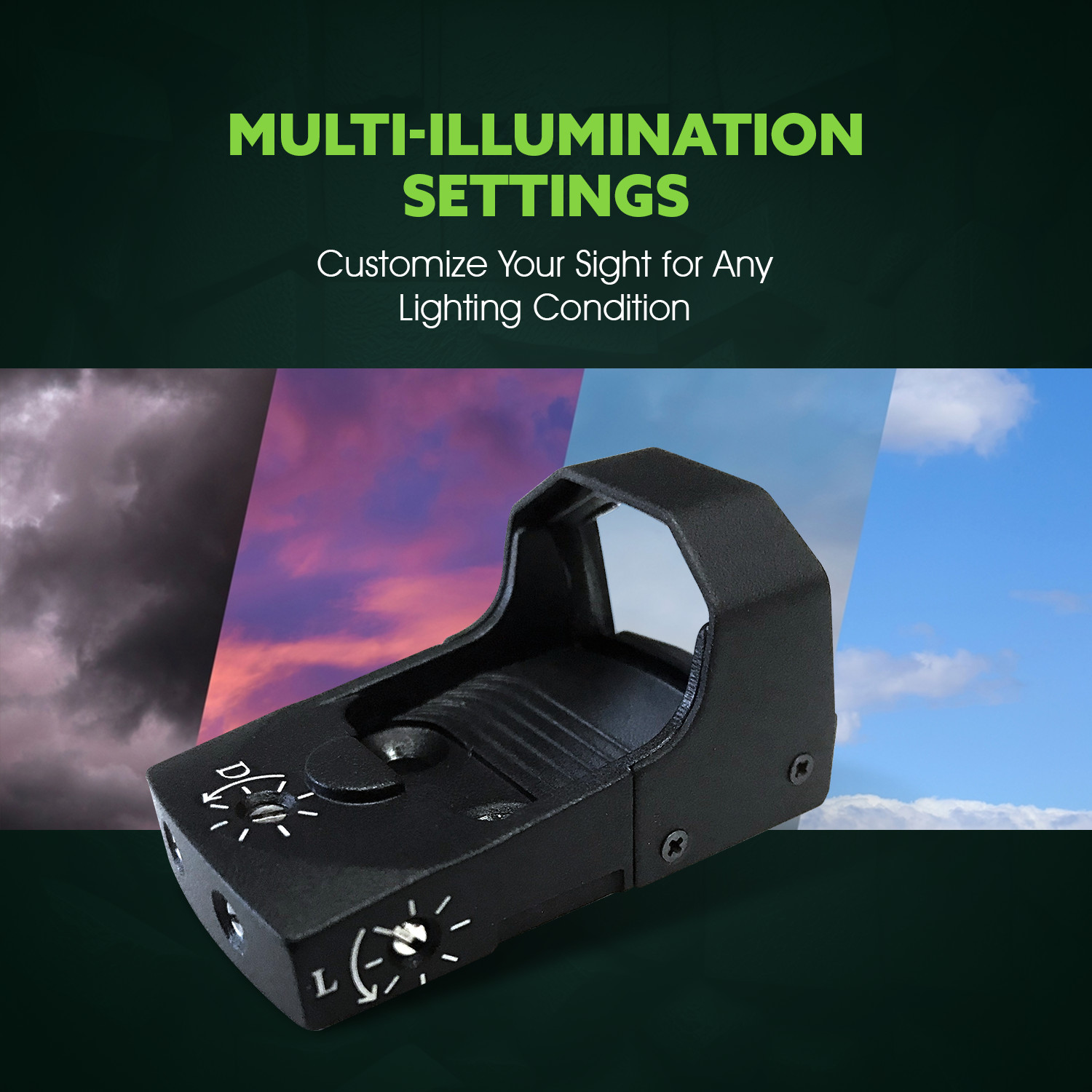 Ade RD3-006 GREEN Dot Reflex Sight + RUGER Security 9 pistol Optic Mount Plate