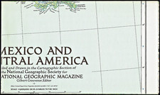 ⫸ 1953-3 March Vintage Map MEXICO & CENTRAL AMERICA National Geographic - (370)