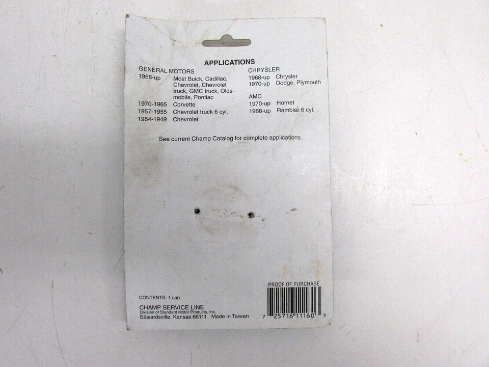 TAPA DE LLENADO DE ACEITE CROMADA CHAMP #7-1016 1968-UP GM, CHRYSLER, AMC Foto 2 de 3