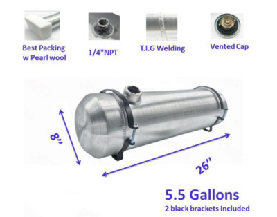 Gas Tank 5 1/2 Gallon Fuel Tank 8x26'' 1/4 NPT End Fill  Round Fuel Cell Go Kart