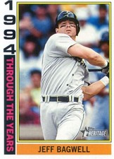 2025 Topps Heritage Baseball JEFF BAGWELL #TTY-10 THROUGH THE YEARS INSERT ASTRO